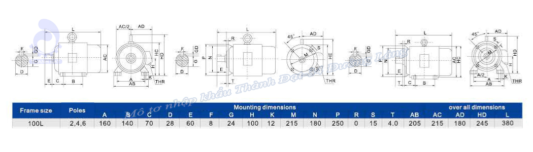 Mô tơ điện 3 pha 3 kW VICKY VY2-100L2-4 IE2