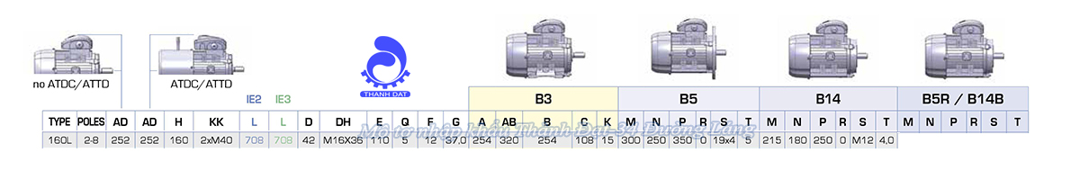 Động cơ điện 3 pha 15 kW MOTIVE ATDC 160L-4