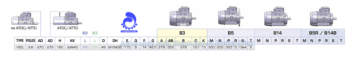 Động cơ điện 3 pha 22 kW MOTIVE ATDC 180L-4