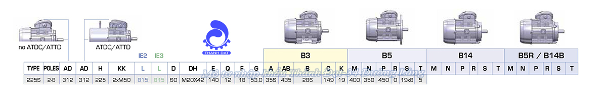 Động cơ điện 3 pha 37 kW MOTIVE ATDC 225S-4