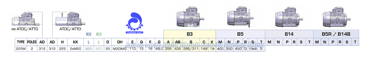 Động cơ điện 3 pha 45 kW MOTIVE ATDC 225M-2