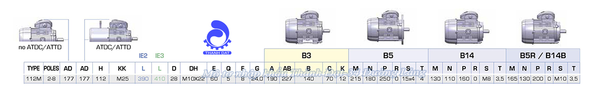 Động cơ điện 3 pha 11 kW MOTIVE ATDC 132MB-2